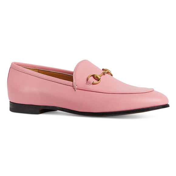 Gucci Jordaan Butterfly Pink Leather Gold Horsebit Mule Slipper Flat Loafer 41 - Picture 6 of 16